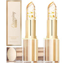 WujialingMM 2PCS Transferproof Color Changing Lipstick,Gold Crystal Colors Changing Lipsticks,Color Changings Lipstick Gold Foil,Moisturizer Long Lasting Lip Balm for Women