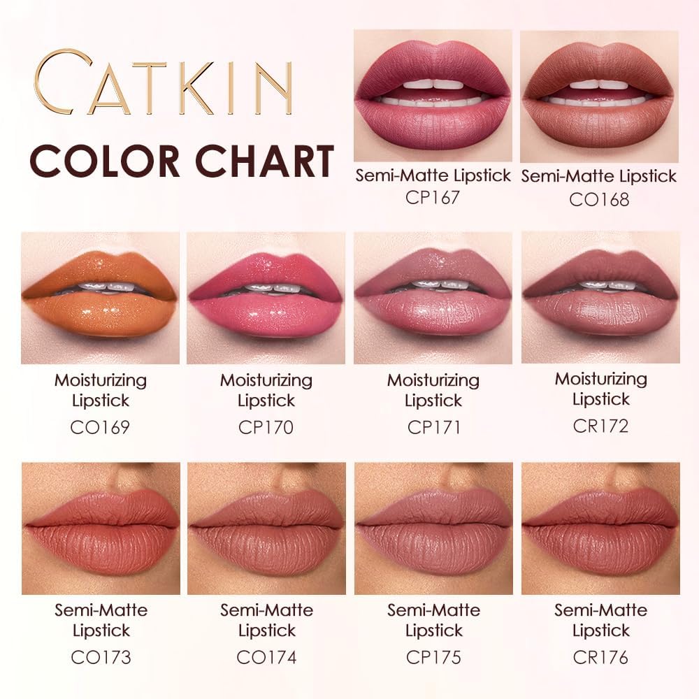CATKIN Long Lasting Matte Lipstick, High Impact Red Lipstick with Moisturizing Formula, enriched with Avocado Oil and Vitamin E, 3.2g