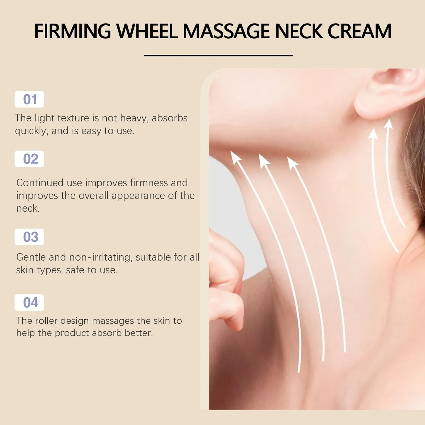 SingHao Neck Creams for Firming Roller,N/eck F/irming Tightening C/ream,Natural Anti-Aging Neck Cream,Neck Firming Cream for Woman,Tighten and Lift Neck Cream,Wrinkle Cream,Firm and Lift Sagging Skin