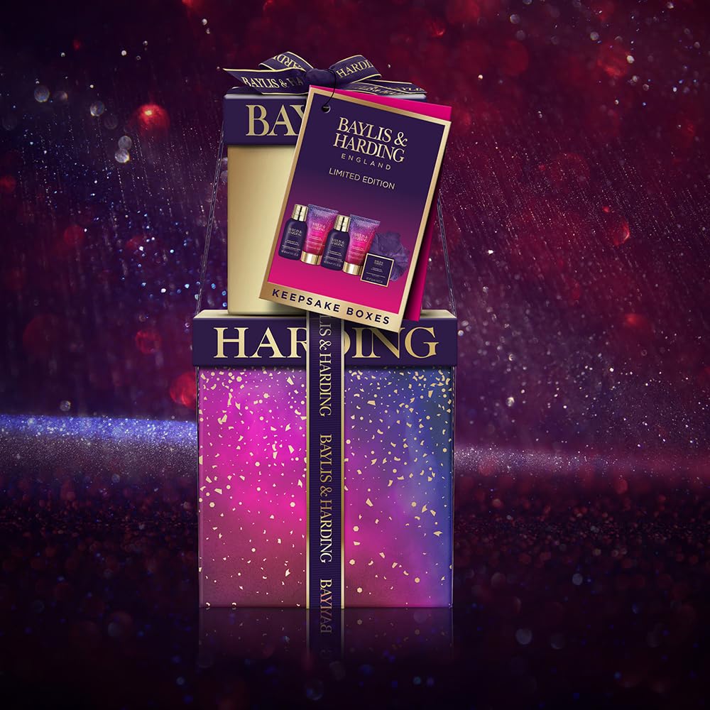 Baylis & Harding Midnight Fig & Pomegranate Luxury Pamper Present Gift Set (Pack of 1) - Vegan Friendly