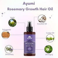 Ayumi Rosemary oil for hair growth castor oil organic coconut oil fenugreek diluted rosemary oil hair mask skin care essential oils massage oil lash serum