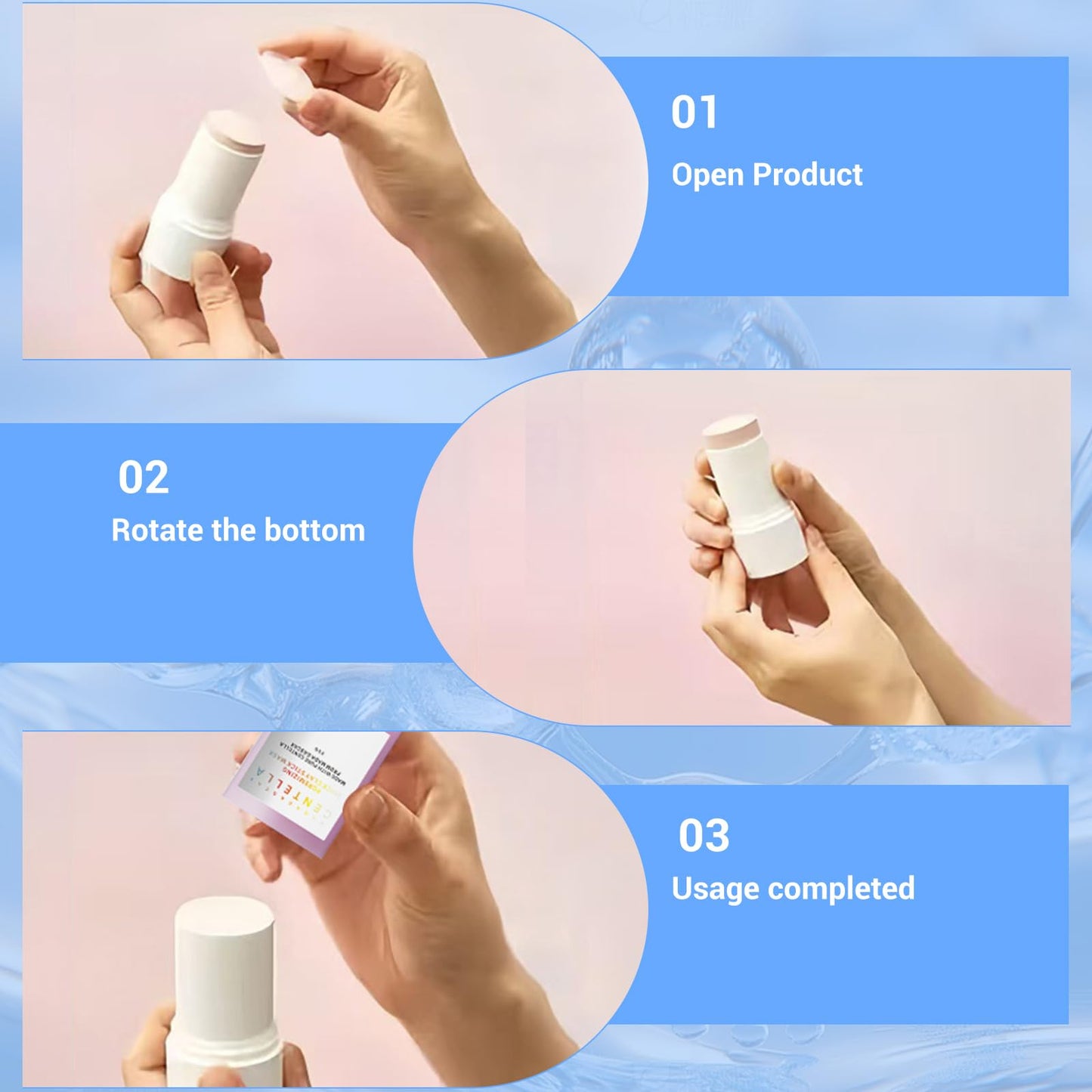 Asheyya Centella Clay Mask Stick, Portable Quick Clay Stick for Face Moisturizing Skin Barrier Fix