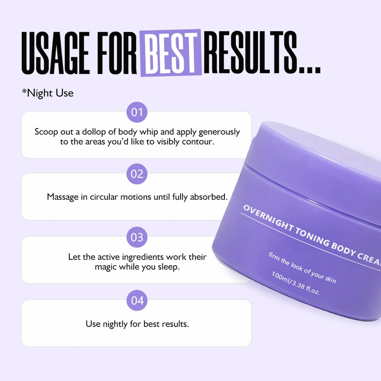Overnight Toning Whip, Body Firming Whip That Works While You Sleep, Overnight Toning Body Firming Cream, Deep Sleep Body Whip, Helps Target The Appearance Of Loose Skin On The Body