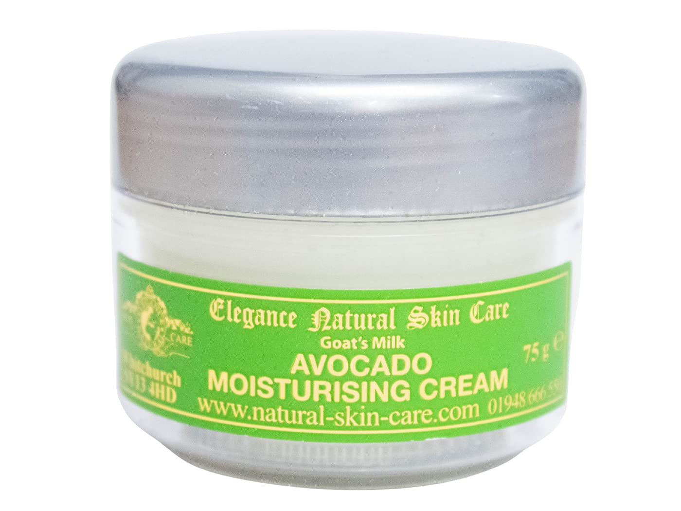 Avocado Moisturising Cream 75g by Elegance Natural Skin Care non greasy for spots spot acne teenager kids children moisturiser moisturizer moisturising