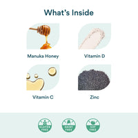 Bettervits Manuka Honey Gummies | Vitamin D, C & Zinc | Vegetarian-Friendly | Lemon Flavour