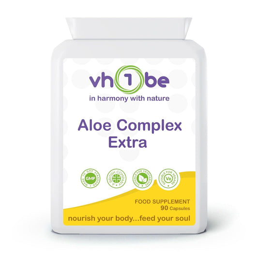 vh1be Aloe Complex, 60 Servings, 100% Pure and Natural, Non-GMO, Gluten-Free, Vegan, Vegetarian, 90 Capsules - 150ml Bottle