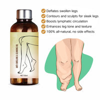 Cureluxe Swellclear Massage Oil for Legs - Lymphatic Drainage Oil with Natural Ingredients, Fast Absorb Body Moisturiser for Women & Men, Non Greasy Skin Care Holiday Essentials
