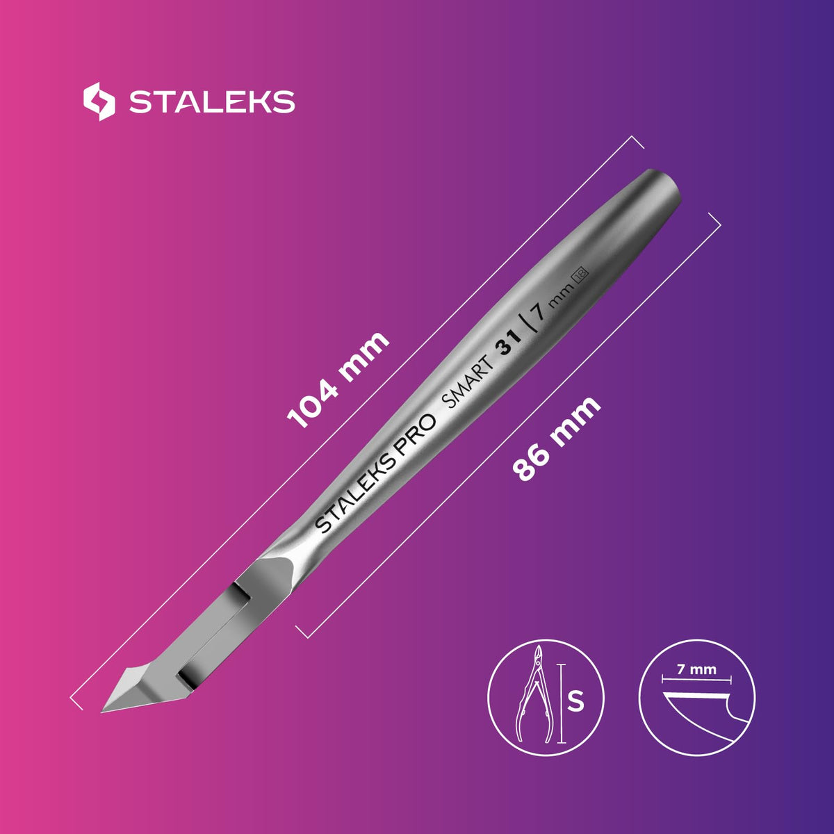 STALEKS PRO Cuticle Nippers Staleks 3mm / 4mm/ 5mm / 7mm Smart 31 Staleks Manicure Pedicure Tools (7mm)