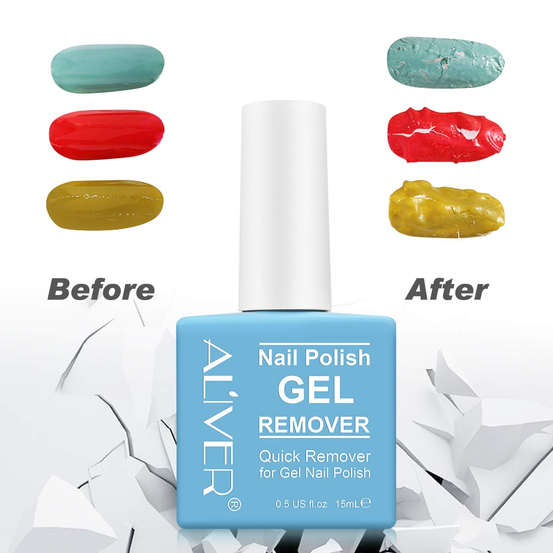 Gel Nail Polish Remover, Nail Polish Remover, Gel Polish Remover For Nails In 2-3 Minutes, Quick & Easy Polish Remover, No Need for Foil, Soaking or Wrapping, 15ml (15 ml (Pack of 1))