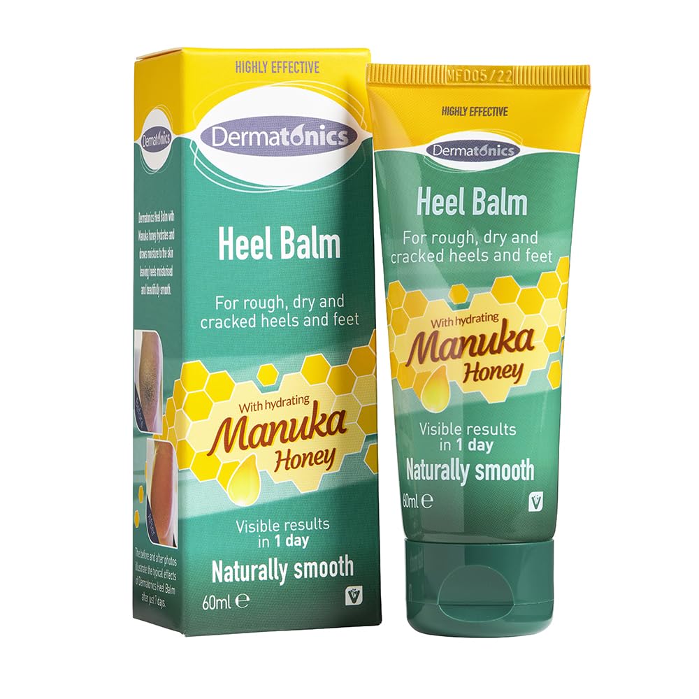 Dermatonics Fast-Acting Manuka Honey Heel Balm | Nourishing Formula for Rough and Cracked Heels | Hydrates and Softens Dry Feet | Suitable for Diabetics | 125 ml