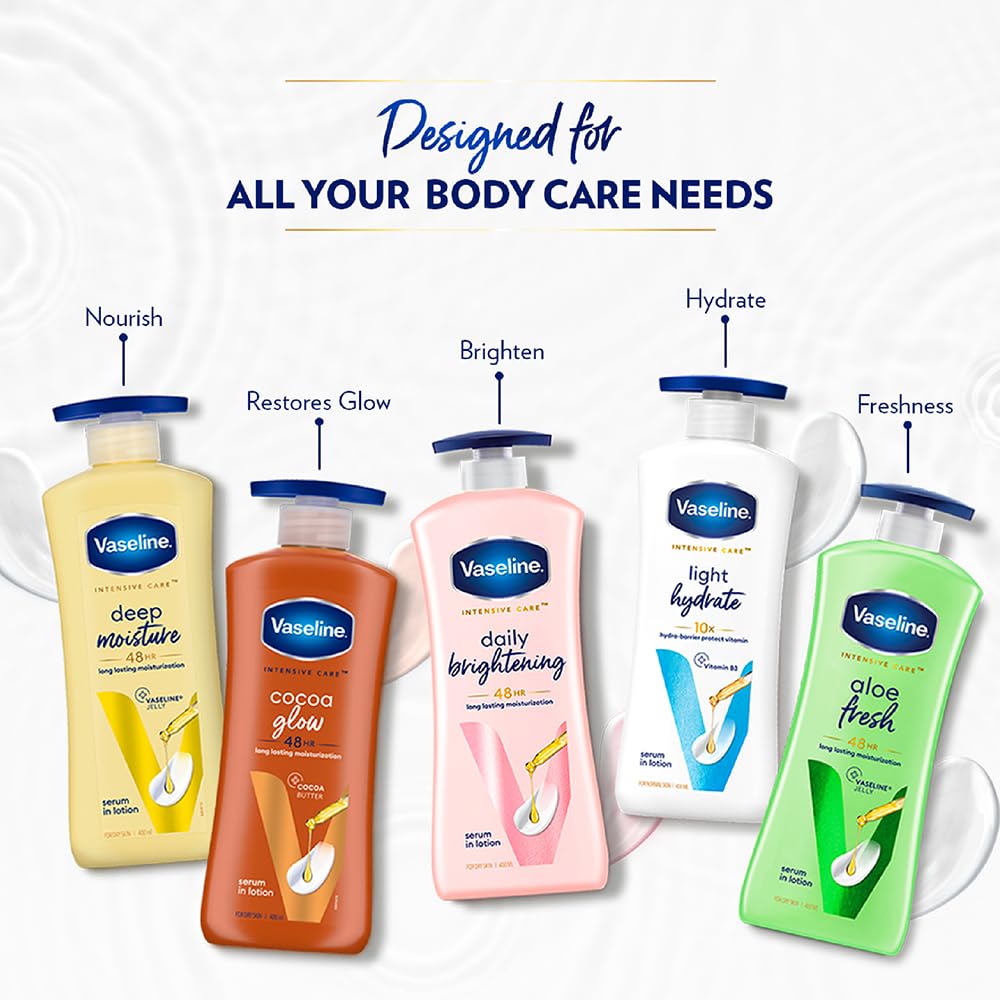 Vaseline Light Hydrate Serum In Lotion, 400 ml | Superlight & Non-Sticky for Hydration Boost