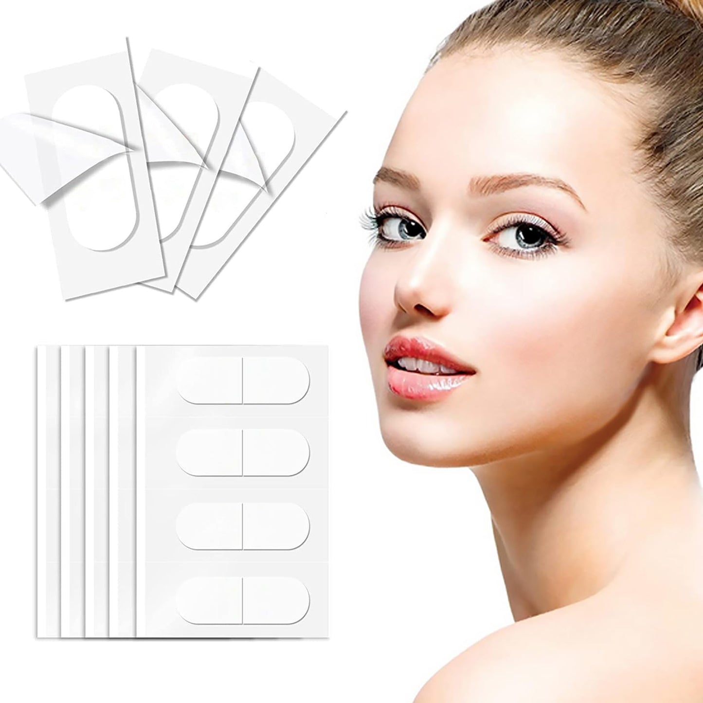 LFWZRY 120 Pcs Face Lift Tapes for Facial Wrinkles Reduction, V Line Facial Tape Lifts Invisible Waterproof Stickers, Instant Makeup Facade Lift Tool for Hide Wrinkles Double Chin Saggy Eye Skin