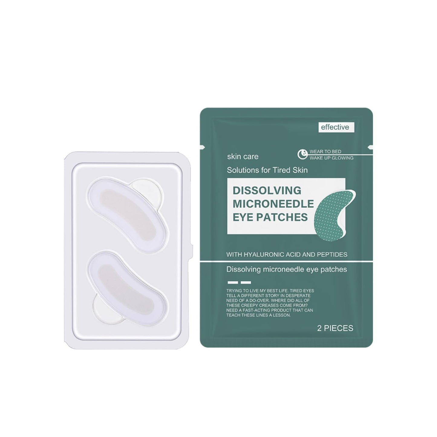 NLFOX Pack of 4 Dissolving Microneedle Eye Patches,Hankie