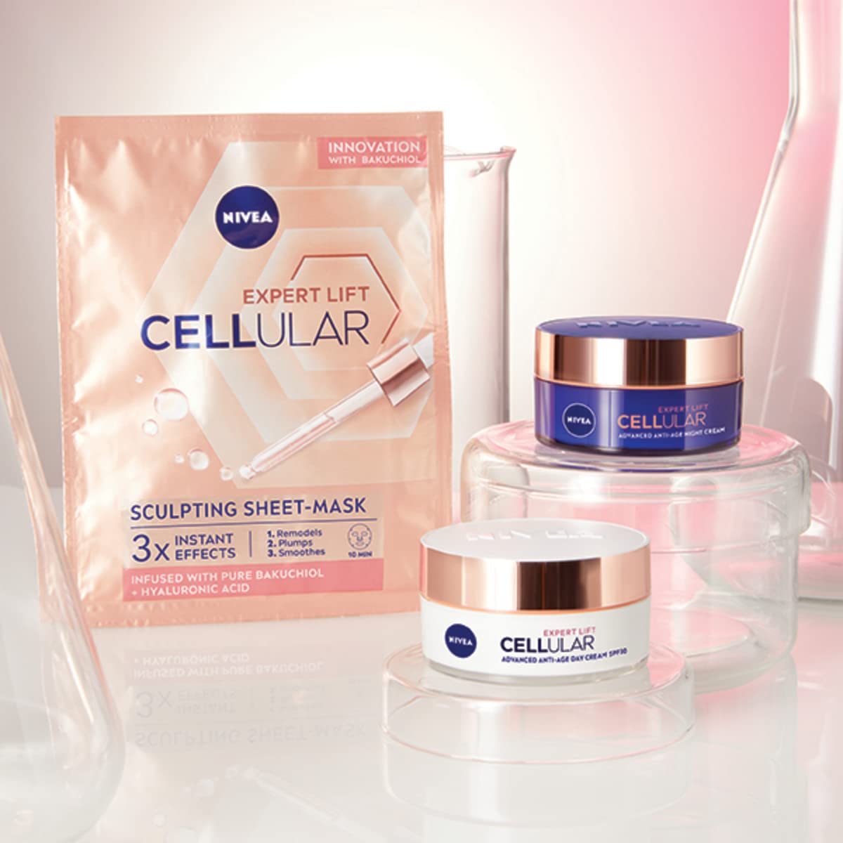 NIVEA Cellular Expert Lift Anti-Age Night Cream (50ml), Anti-Wrinkle Night Cream with Pure Bakuchiol, Night Face Cream Containing Hyaluronic Acid, Night Cream for Women