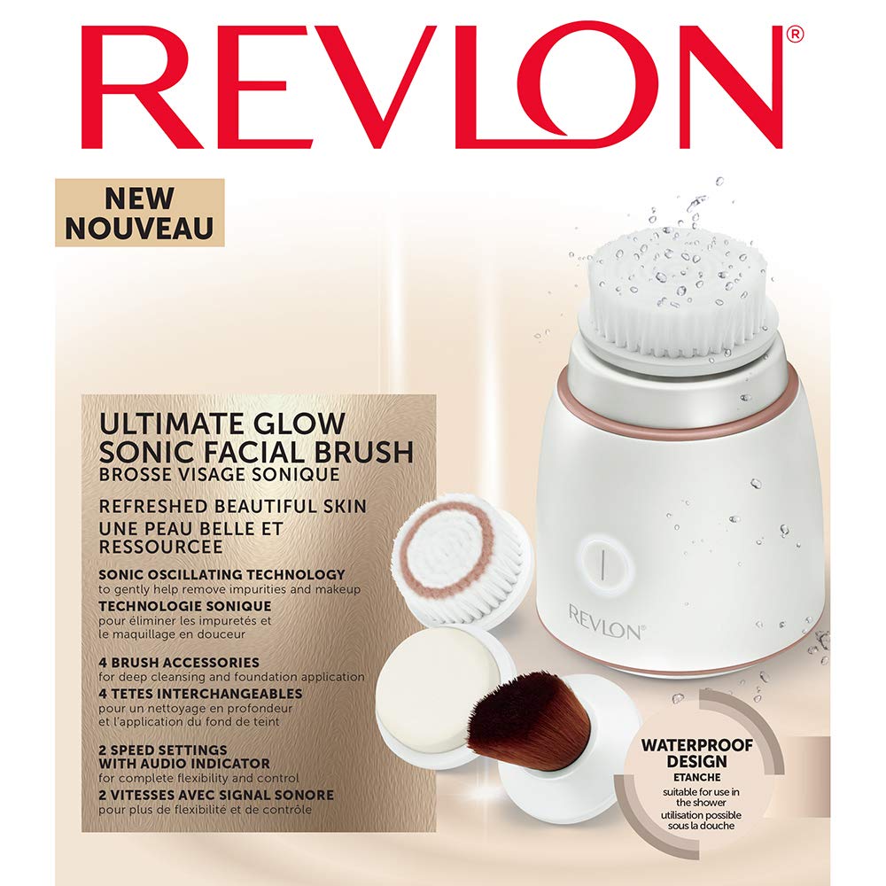 Revlon Ultimate Glow Clean and Makeup Sonic Facial Brush, RVSP3538UKE