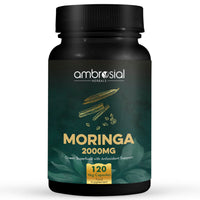 AMBROSIAL Ambrosial Premium Organic Moringa Capsules 2000MG - High Strength Antioxidant Superfood Supplement for Energy and Wellness - 120 Veg Capsules