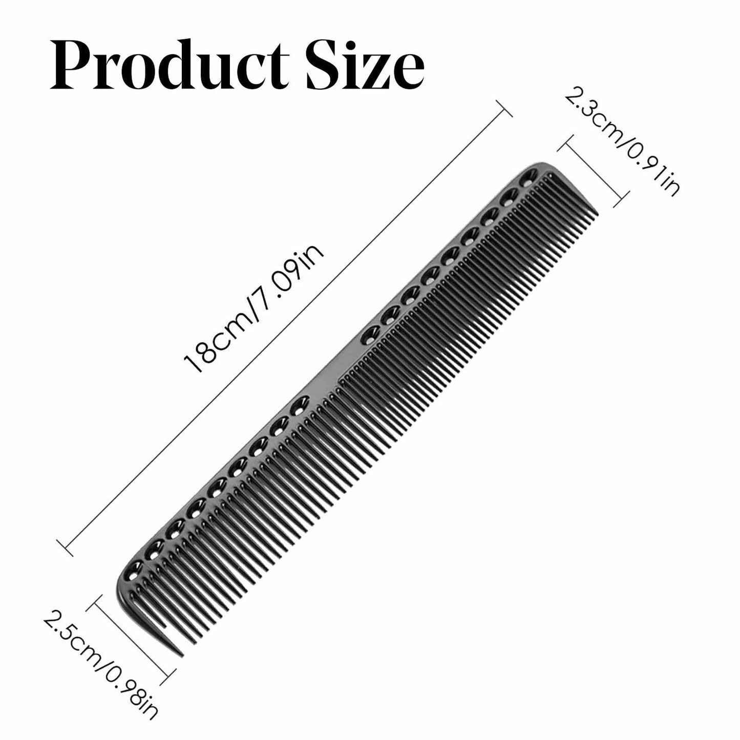 Generic Professional Hair Combs, Aviation Aluminum Metal Cutting Comb Hairdressing Comb, Salon Comb Master Barber Comb for Cutting and Hair Styling, Black