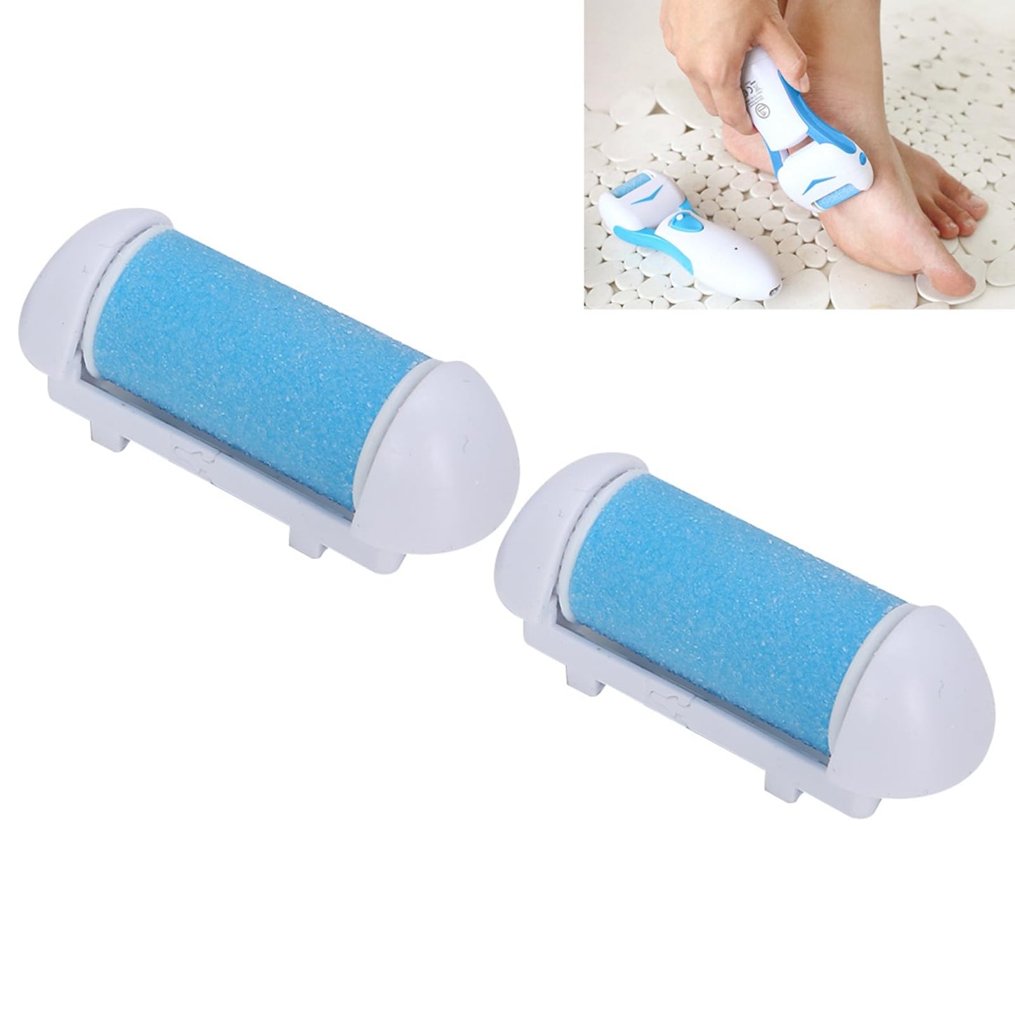 Personal Pedi by Laurant 2 Pack Replacement Rollers Heads for Electric Easy to Use with Just a Light Rub, You Can Aging C Callus Remover Professional Foot File Pedicure Tools for F