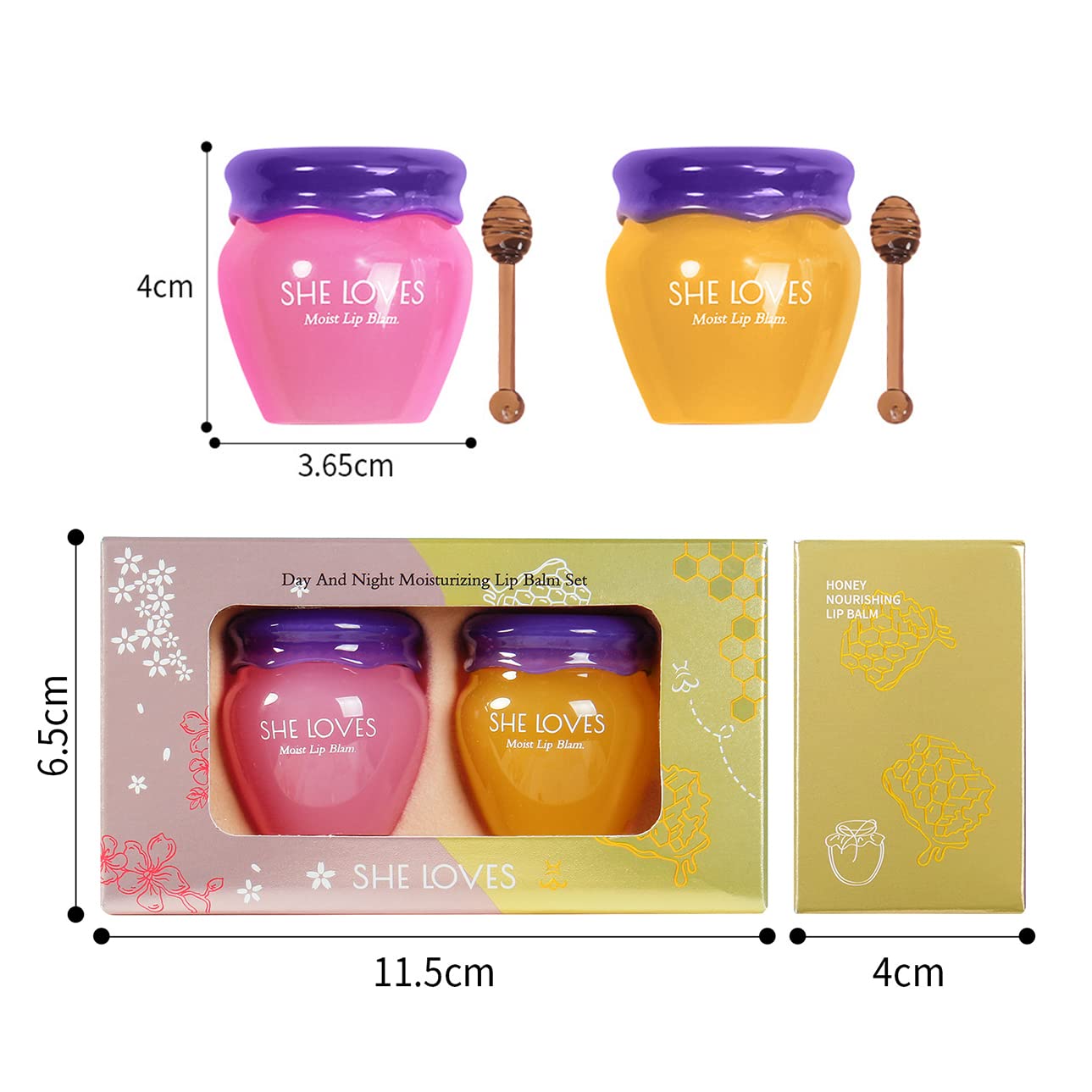 Skynest Lip Sleeping Mask, Natural Lip Plumper and Lip Care Serum Honey & Sakura Moisturizing Lip Mask Hydrating & Reduce Fine Lines Lip Enhancer for Fuller, Lip Plumper Gloss, Day & Night Use