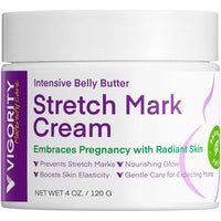 Vigority Stretch Mark Cream for Pregnant Women: Belly Butter for Expecting Moms - Moisturizing Lotion for Skin Elasticity - Maternity Skin Care Cream - 4 Oz