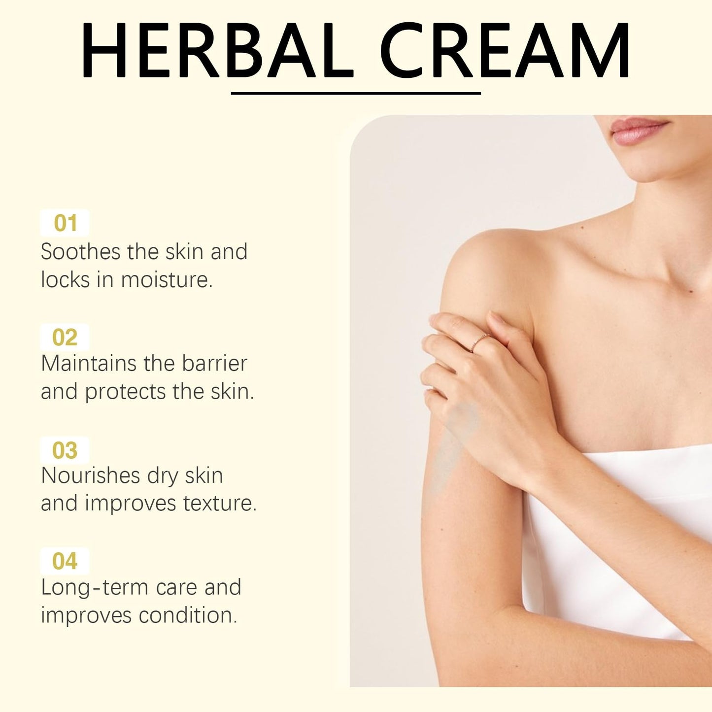 Herbal Cream,East Asian Natural Herbal Cream Set,Moisturising Cream with Botanicals,Body Lotion for Dry Skin,Firming Body Lotion,Skin Tightening Cream,Lock in Moisture and Nourish,Gentle Care