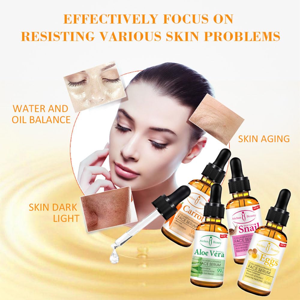 AICHUN BEAUTY Serum 99% Vitamin E Collagen Face Whitening Lifting Smoothing Oil Control Acne Perfecting Primer 4 Type (#01 ALOE VERA)