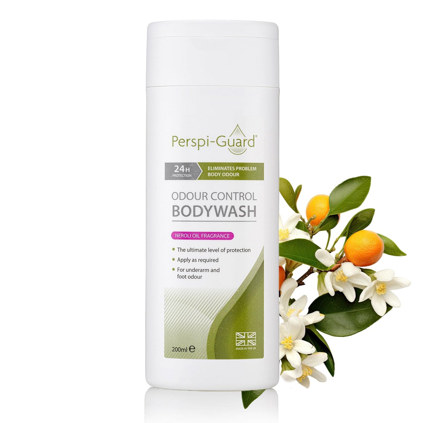 Perspi-Guard Antibacterial Body Wash w/Neroli Scent - Odour Control Bodywash - Shower Gel Contains Triclosan for Eliminating Unpleasant Odours – For Men and Women 200 ml