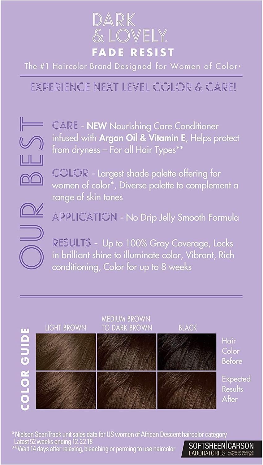 Generic Dark and Lovely Fade Resist Permanent Hair Colour Hair Dye Up To 100 Percent Gray Coverage Brilliant Shine (Brown Sugar 386)