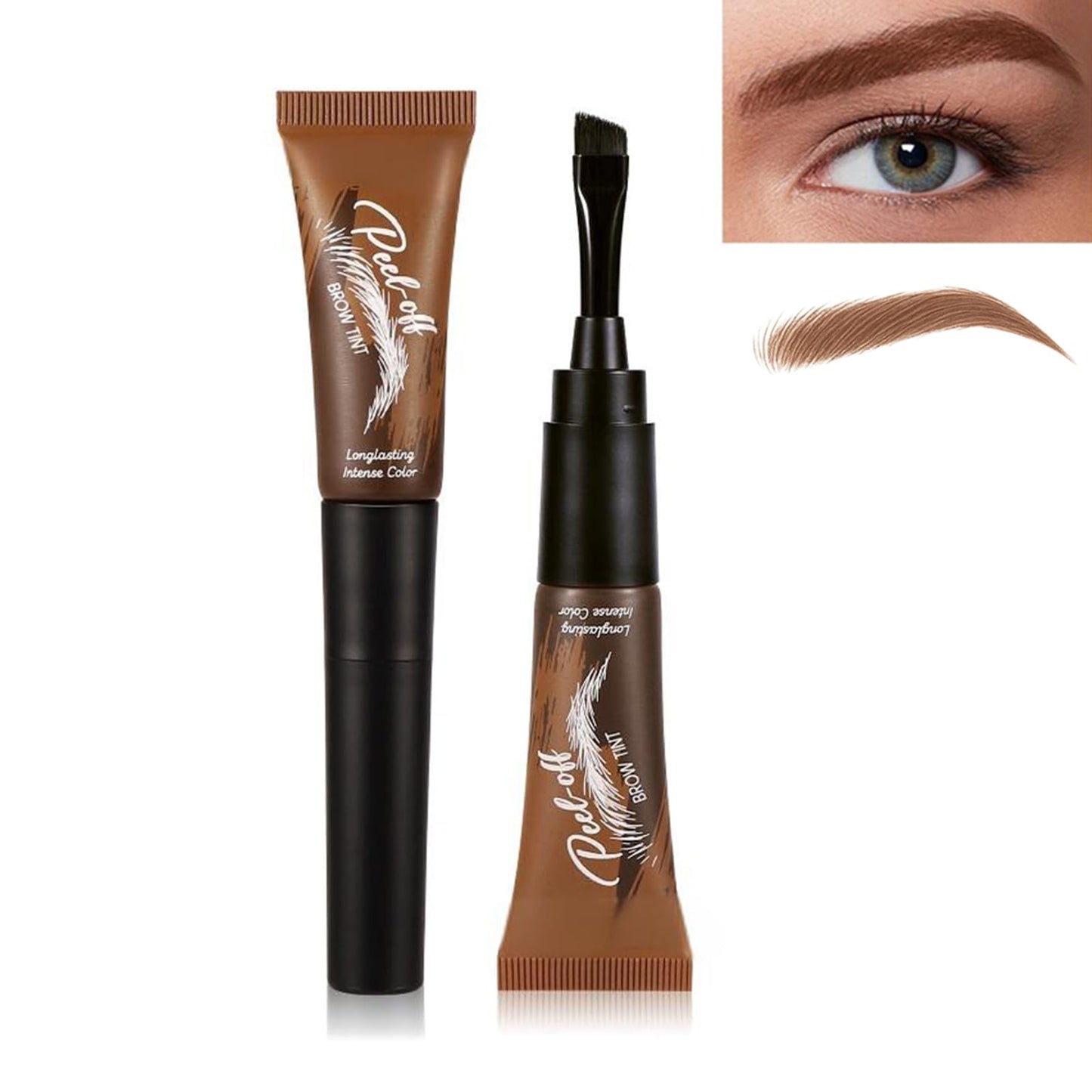 Generic Eyebrow Tint and Eyelash Tint Kit with Waterproof Brow Dye Gel Gentle Formula for Sensitive Skin, Easy Peel Off Technology for Quick Application, Dark (01# Warm brown)