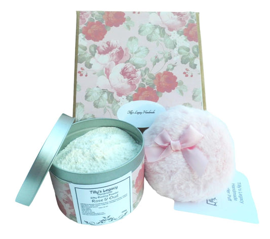 Generic Larger Size 200g Rose and Oud Silky Dusting Powder with a Mini Puff. Talc Free. Gift Boxed. Gift for Her