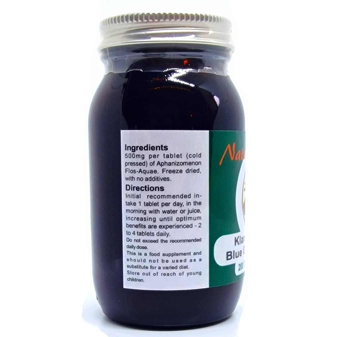 NATURE'S GOLD Nature’s Gold Klamath Lake Blue Green Algae 200 Tablets 500mg – Vegan. No Fillers. Tested for Purity