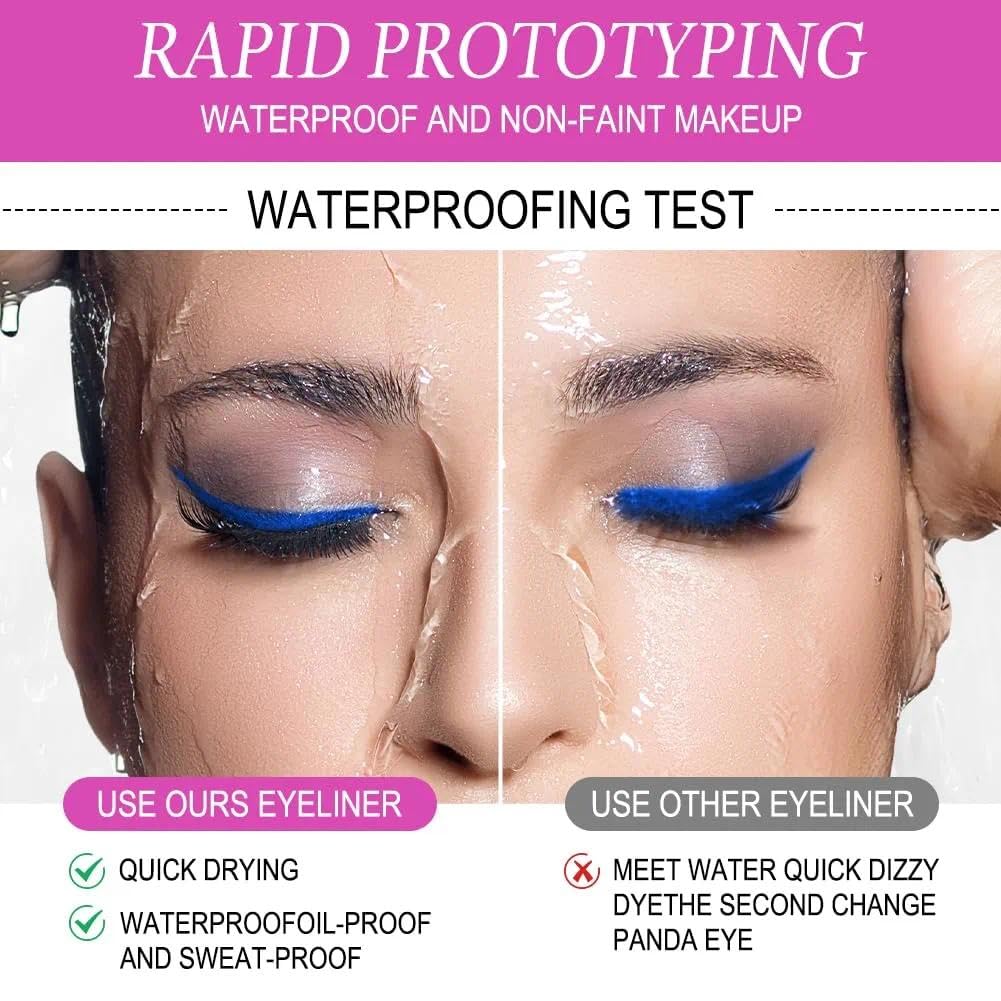 OunTechGlory 12 Rainbow Colored Eyeliner Pencil Set - Matte, Long-lasting & Waterproof Liners for Christmas and Masquerade Makeup - Smudge-proof Eye Liners