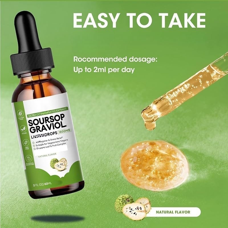 TONISABERY 2pcs Organic Soursop Oil,60ml Soursop Goodness Oil,Organic Soursop Extract Liquid Drops