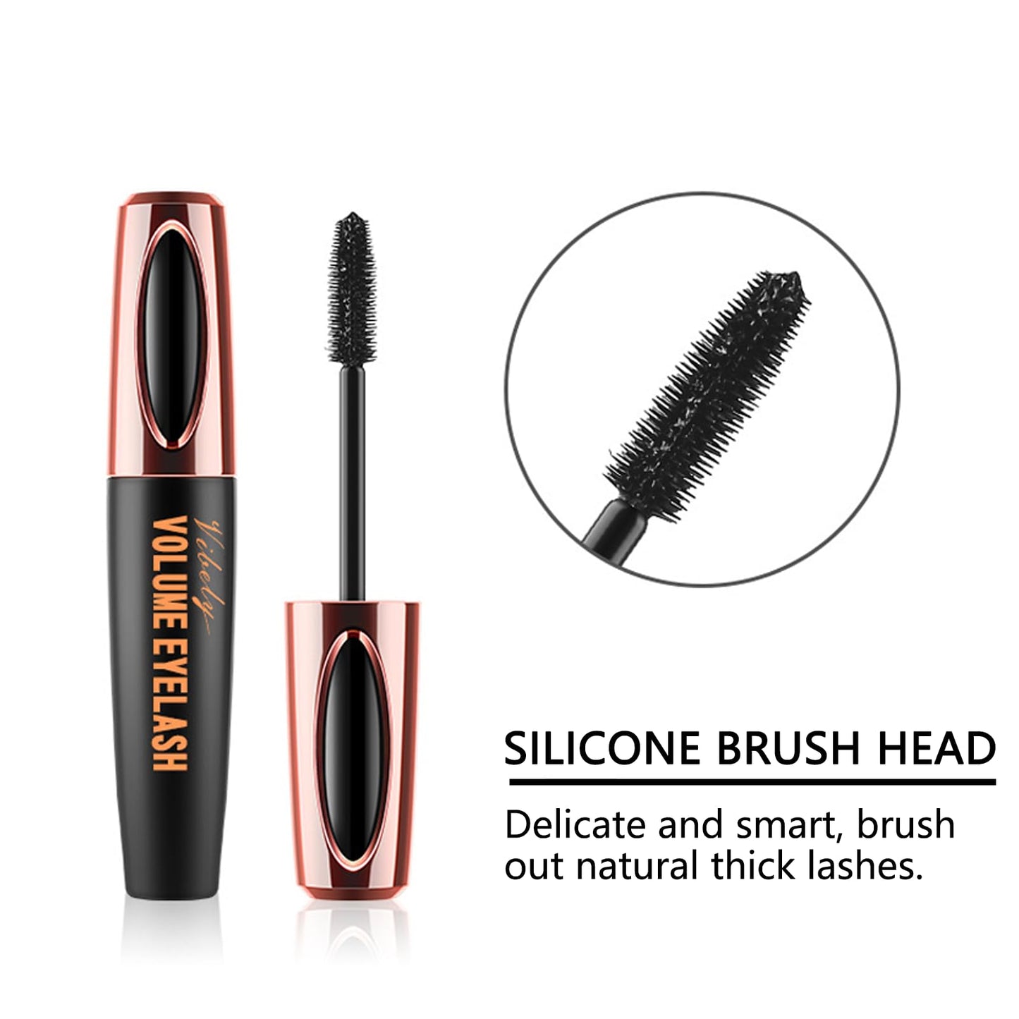AmiCera Mascara Black, Volume and Length Waterproof Mascara for Older Women, Long Lasting Smudge-proof Hypoallergenic Clump-Free, All Day Natural Looking, Korean 4D Silk Fiber Lash
