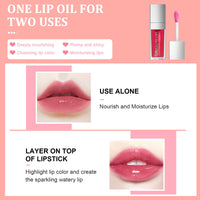 Ceboic Hydrating Lip Glow Oil, Moisturizing Lip Oil, Long Lasting Plumping Lip Gloss Non-Sticky Transparent Toot Lip Balm, Tinted Lip Prevents Lip Lines and Dry Cracked Lips (Raspberry)