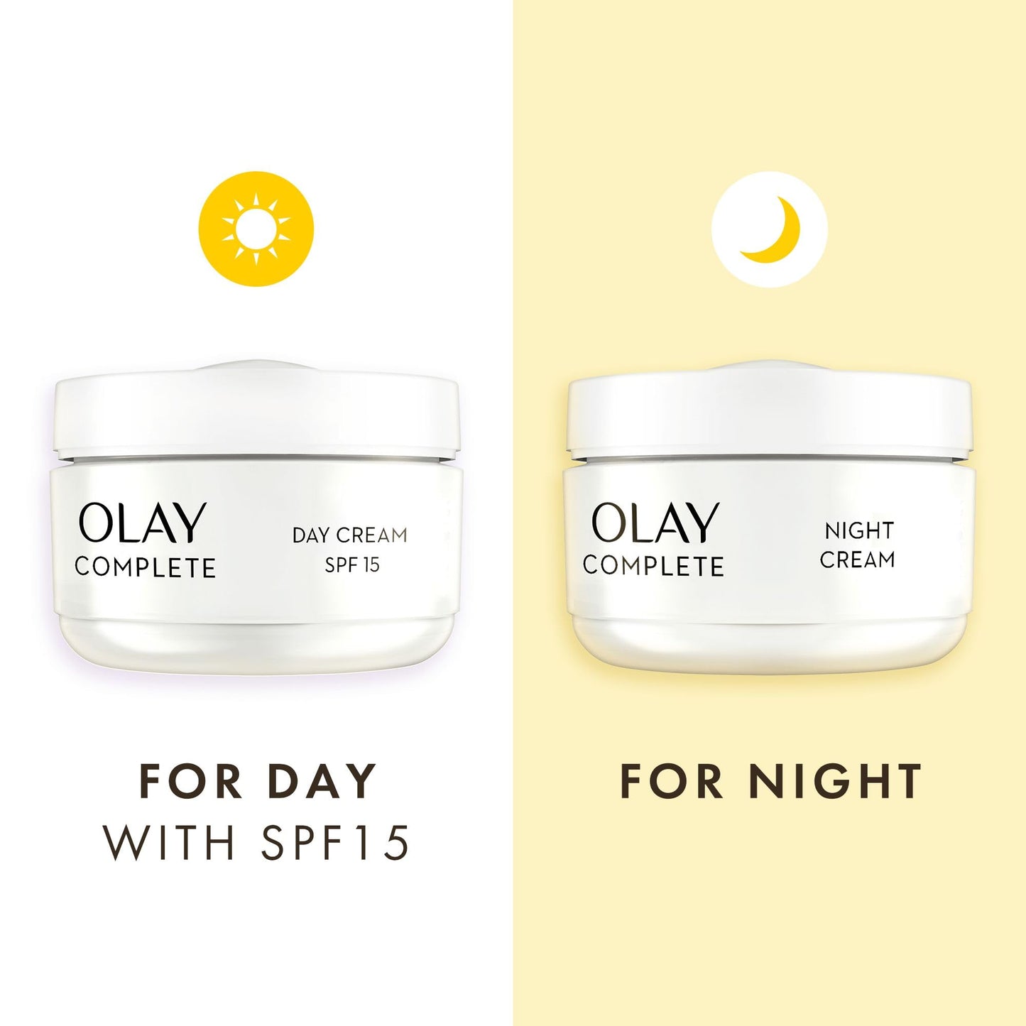 Olay Skincare Gift Set: Complete SPF 15 Face Moisturiser + Night Cream With Vitamin C, Skin Care Christmas Gifts For Women, 50ml + 50ml