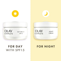 Olay Skincare Gift Set: Complete SPF 15 Face Moisturiser + Night Cream With Vitamin C, Skin Care Christmas Gifts For Women, 50ml + 50ml