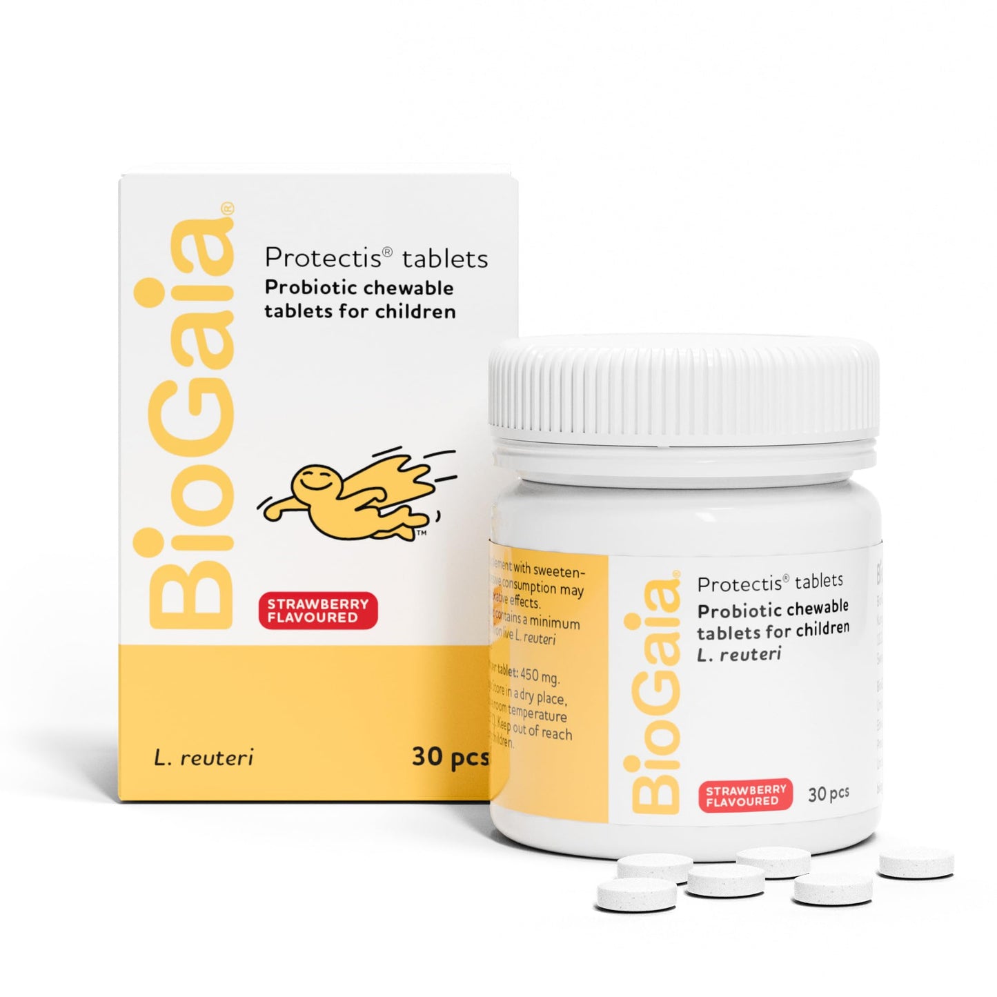 BioGaia Protectis Protectis for Kids, Probiotics Chewables for Children,100 Million Live L.Reuteri, Probiotic Supplement for Kids’Gut Health and Comfort, for Digestive System Support