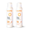 Calypso Once A Day Sun Protection Gel SPF20 and SPF10 - Multipack 2 × 200ml ǀ 8 hours Sunscreen, UVA and UVB Protection, Water Resistant, Non-Greasy