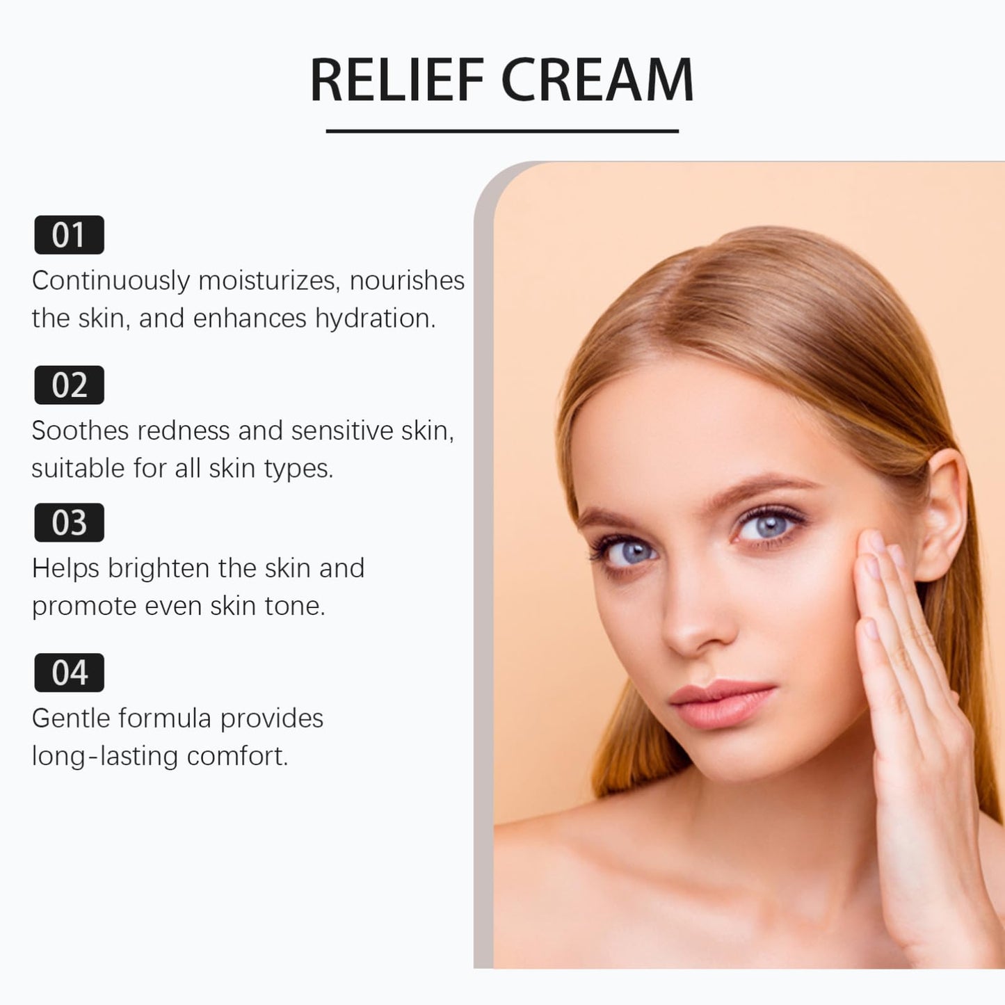 345 Relief Cream,Daily Face Moisturizer,Face Cream for Women,Skin Barrier Repair Cream,Soothing Face Care Moisturiser Cream,to Solve Skin Defects and Moisturize All Skin Types,50ml
