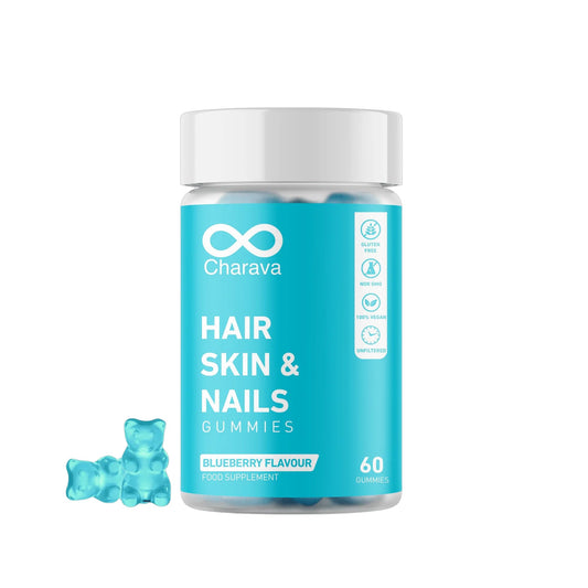 Charava Biotin Gummies for Hair and Nail Growth - Hair, Skin & Nails Vitamin Supplement, Reduces Breakage, Promotes Healthier Thicker Hair - Daily Chewable Vitamin Gummies - 30 Servings - 60 Gummies