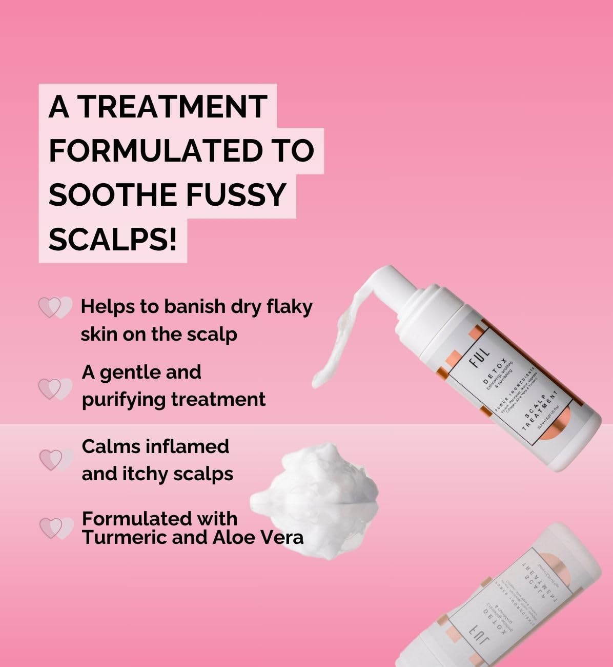 FUL Detox Scalp Treatment, 150ml, with Turmeric and Aloe Vera, Soothing Formula
