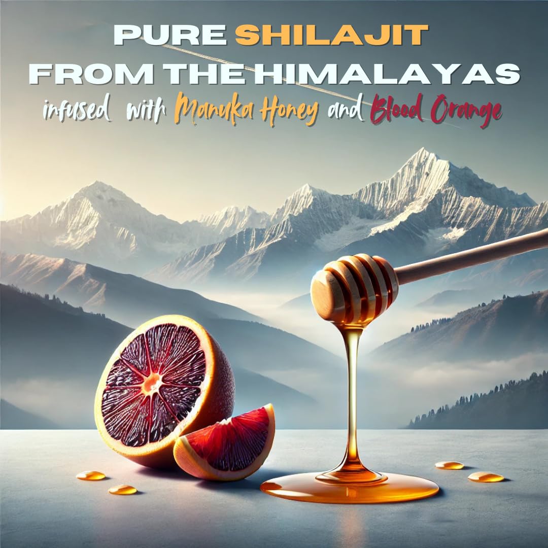 PURETREX Shilajit Gummies with Manuka Honey & Blood Orange – Energy, Focus, and Vitality Support with Ashwagandha, Cordyceps, & Maca Root – 30 Gummies