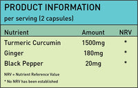 Turmeric Curcumin, Ginger & Black Pepper 1700mg - 90 Capsules - High Strength