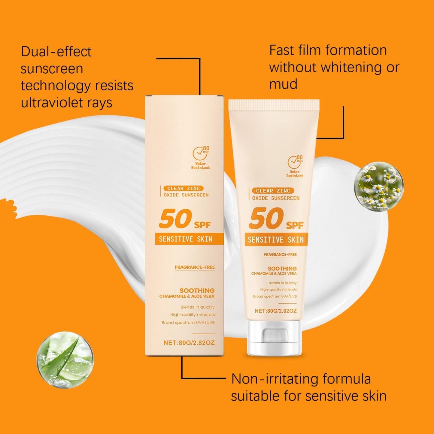 Baby Sun Cream SPF 50 | Kids Sunscreen for Sensitive Skin | Fragrance Free, Waterproof & Sweat-Proof | Mineral Sunscreen with Zinc Oxide & Aloe Vera | Holiday & Travel Essentials for Children