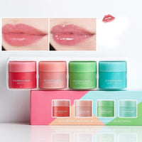 Lip Balm Lip Sleeping Mask Set 4PCS Fruit Moisturizing Lip Mask For Dry Lips Chapped Cracked Dry Lips,Hydrating Lip Balm Repair Protection Gifts For Women &Teenage Girl,8g×4