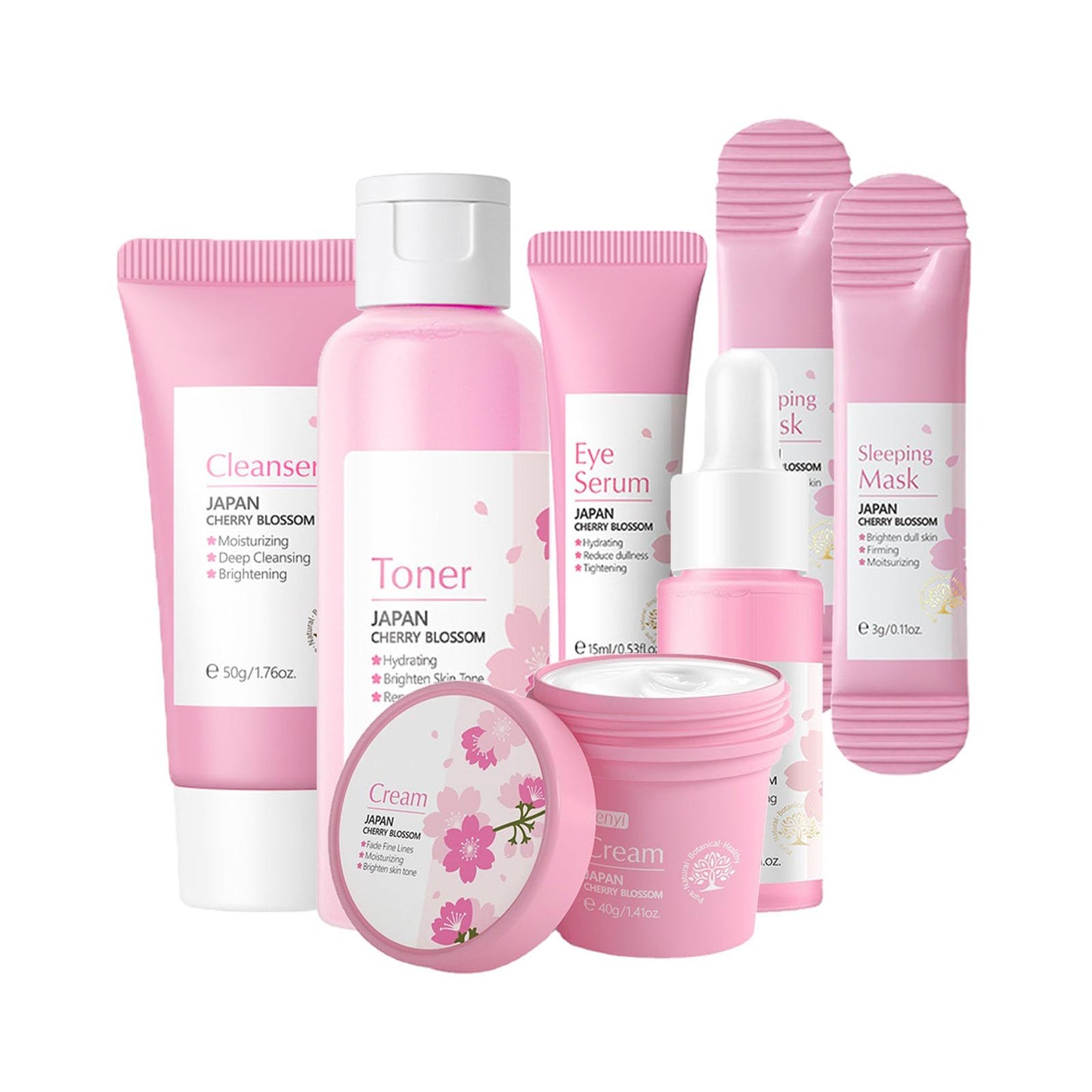 Skincare Gifts For Teenage Girls,Cherry Blossom Skin Care Sets & Kits,Pamper Sets For Women Gifts, Facial kit with Cleanser, Face Serum, Face Cream,Toner,Eye Cream,Mask (7PCS Sakura)