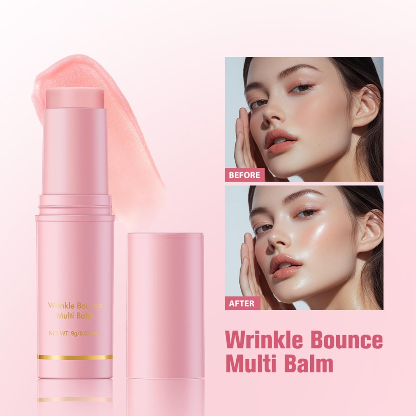 2Pcs Collagen Wand - Wrinkle Filler Collagen Stick For Face - All-In-One Hydrating Collagen Eye Balm Stick Lip Balm - Pure Collagen Wand Moisturizer For Firming Lifting