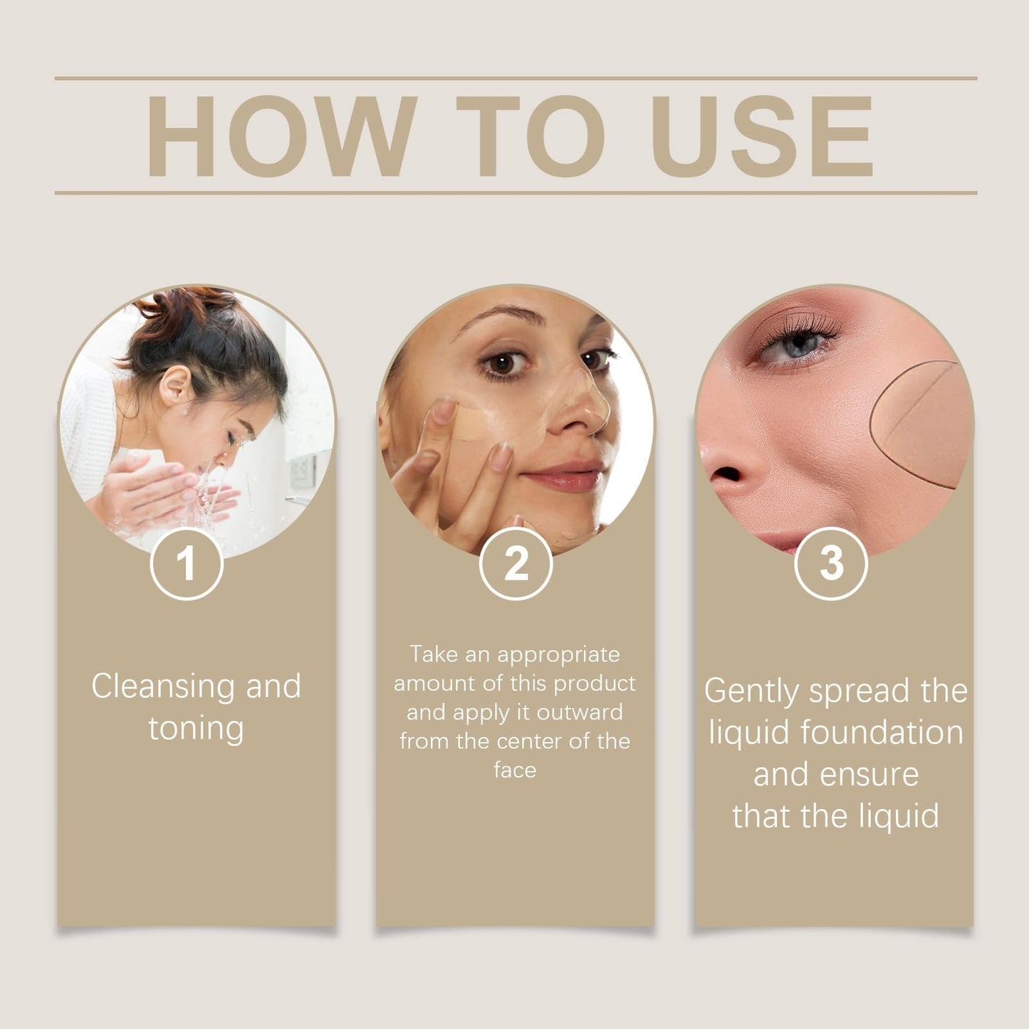 HIVETZ Flawless Colour Changing Foundation Makeup,SPF 15 Warm Skin Tone Foundation,Liquid Foundation Makeup,Waterproof Foundation for Mature Skin,Long Lasting Face Moisturizing Liquid Cover Concealer