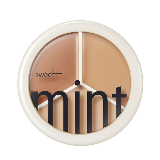 gcdat Tri-color Cream Concealer Palette Girls Makeup Concealer Foundation for Dark Skin Cover Spots Acne Marks Full Coverage Concealer